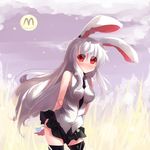  alternate_costume animal_ears bunny_ears red_eyes reisen_udongein_inaba shin_(new) solo thighhighs touhou 