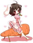  animal_ears animated animated_gif barefoot black_hair blinking blush bunny_ears carrot chibi chikkuru inaba_tewi lowres panties red_eyes short_hair solo tail touhou underwear 