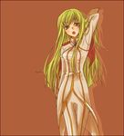  c.c. code_geass green_hair long_hair lowres mecco pilot_suit solo yellow_eyes 