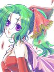  breasts cape elbow_gloves final_fantasy final_fantasy_vi gloves green_hair ichimatsu_shiro jewelry lipgloss lips long_hair pixiv_thumbnail ponytail purple_eyes resized tina_branford violet_eyes 