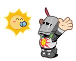  armor blush chibi crossover cute dark_souls eyes_closed female happy helmet human li&#039;l_sparky male mammal mario_bros nintendo pacifier paper_mario praise_the_sun solaire_of_astora video_games watt_(paper_mario) young 