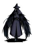  bloodborne boots cape capelet eileen_the_crow feathers full_body hat mask murai_shinobu plague_doctor simple_background solo strap white_background 