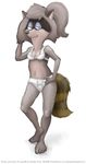  camel_toe clothing female lingerie lisa_raccoon looking_at_viewer mammal ponytail raccoon solo the_raccoons underwear 