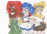  dark_skin human humanized knuckles_the_echidna mammal miles_prower muscles sonic_(series) sonic_the_hedgehog traditional_drawing 
