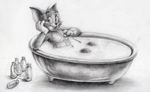  bath cat feline lilith_(artist) mammal milk milk_bath mouse rodent tom tom_and_jerry 