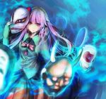  a430dp aura expressionless hata_no_kokoro long_hair looking_at_viewer mask pink_eyes pink_hair solo touhou 