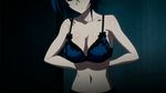  1girl animated animated_gif blue_hair bra breasts female high_school_dxd large_breasts nipples short_hair smile solo underwear undressing xenovia_(high_school_dxd) yellow_eyes 
