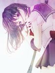  aco_(usausausa) bishoujo_senshi_sailor_moon black_hair bob_cut choker elbow_gloves gloves holding holding_staff looking_at_viewer purple purple_eyes purple_sailor_collar sailor_collar sailor_saturn sailor_senshi_uniform short_hair silence_glaive skirt solo staff tomoe_hotaru white_gloves 