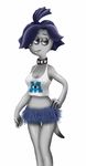  1girl breasts buckteeth claire_wheeler cleavage clothed clothing collar disney extra_eyes monster monster_girl monsters_inc monsters_university multiple_eyes pixar purple_eyes wide_hips 