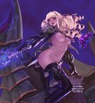  bad_id bad_pixiv_id blonde_hair blush breasts drill_hair dungeon_and_fighter elf happening18 large_breasts long_hair looking_at_viewer naked_armor navel necromancer_(dungeon_and_fighter) nipples nude_filter open_mouth pointy_ears purple_eyes solo thief_(dungeon_and_fighter) third-party_edit 