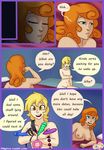  7nights after_sex anal_beads bedroom big_breasts blonde_hair breasts carrot_top_(mlp) comic cuffs date_night_(comic) derpy_hooves_(mlp) dildo female female/female friendship_is_magic hair handcuffs human humanized lying mammal my_little_pony orange_hair sex_toy shackles sleeping smile strapon straps vibrator 