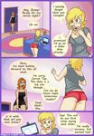  7nights bedroom big_breasts breasts carrot_top_(mlp) clothing comic computer date_night_(comic) derpy_hooves_(mlp) female friendship_is_magic hair human humanized laptop mammal my_little_pony orange_hair smile 