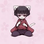  cat clothing feline female fur japanese_clothing kemono loli mammal omunikin purple_eyes white_fur young 