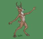  2015 balls cervine deer genitals glem horn lufeed male mammal nude penis piercing plain_background pose sheath 