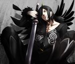  black_hair male_focus piko_(pixiv_24613) solo sword tales_of_(series) tales_of_xillia weapon wingul_(tales) yellow_eyes 