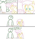  anon comic crutch dialogue english_text equine fluttershy_(mlp) friendship_is_magic glue horse human innocence lying mammal my_little_pony pegasus pony sweat text the_weaver wings 