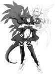  2boys cosplay dizzy dizzy_(cosplay) gaius_(tales) greyscale guilty_gear midriff monochrome multiple_boys muzet_(tales) piko_(pixiv_24613) tail tales_of_(series) tales_of_xillia wings wingul_(tales) 