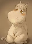  blush cum cum_covered excessive_cum female kneeling messy moomin open_mouth sansh solo the_moomins the_snork_maiden 