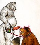  bear canine dramamine duo erection fox fur hypnosis leash male male/male mammal mind_control penis precum white_fur 