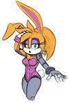  2015 abs anthro archie_comics breasts bunnie_rabbot female green_eyes half-closed_eyes lagomorph mammal rabbit saltcore solo sonic_(series) video_games 