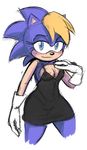  2015 anthro archie_comics bernie blue_eyes blush breasts clothing dress female half-closed_eyes hedgehog mammal mother parent saltcore solo sonic_(series) video_games 