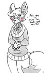  animatronic anthro bluescreened blush bow_tie canine clothing cute female five_nights_at_freddy&#039;s five_nights_at_freddy&#039;s_2 fox hi_res machine mammal mangle_(fnaf) mechanical robot solo sweater video_games 