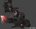  abs alien biceps drooling erection fangs male marvel_(copyright) muscles not_furry pecs penis saliva solo symbiote teeth temperedfoe_(artist) tongue tongue_out venom_(character) 