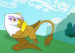 2015 arareroll avian female feral friendship_is_magic gilda_(mlp) gryphon my_little_pony nipples outside pussy solo 