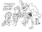  2015 animal_genitalia ball_gag black_and_white bucket cutie_mark dialogue dildo dombrus duo english_text equine female feral flash_sentry_(mlp) friendship_is_magic gag gimp_mask glowing horn horsecock letter levitation magic male mammal mask monochrome my_little_pony pegasus penis ponytail princess_luna_(mlp) rubber scared sex_toy skinsuit straitjacket strapon text winged_unicorn wings 