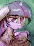  angry chest_tuft equine female friendship_is_magic fur hair half-closed_eyes hi_res horn looking_at_viewer mammal my_little_pony purple_fur purple_hair simple_background solo tuft twilight_sparkle_(mlp) two_tone_hair unicorn wildhound 