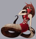  clothed clothing female gastropod hair looking_at_viewer makeup naga ninja_kitty ninjakitty nipples red_eyes red_hair snail solo tongue tongue_out 