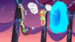  absurd_res crossover discord_(mlp) draconequus duo earth_pony english_text equine female friendship_is_magic gravity_falls hair hi_res horse male mammal my_little_pony pony portal text tree_hugger_(mlp) wings 