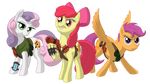  2015 apple_bloom_(mlp) clothing cutie_mark_crusaders_(mlp) dynamite earth_pony equine explosives female feral friendship_is_magic green_eyes grenade group hair horn horse mammal my_little_pony nebulastar985 pegasus pony purple_eyes purple_hair red_hair scootaloo_(mlp) shirt sweetie_belle_(mlp) tools two_tone_hair unicorn wings 