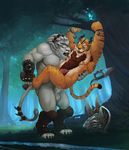  2015 anal anthro badcoyote balls bovine chubby duo feline hooves horn league_of_legends licking lion male male/male mammal nipples nude penetration penis rengar sex tiger tongue tongue_out video_games 