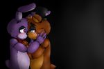  00kaori00 animatronic bear bonnie_(fnaf) bow_tie crying duo five_nights_at_freddy&#039;s freddy_(fnaf) hat lagomorph machine male mammal mechanical rabbit robot tears top_hat video_games 