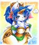  2011 blue_eyes blush canine hair kemono legend_of_mana long_hair mammal mana_(series) mash_(artist) purple_hair sierra smile solo video_games wolf 