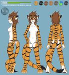  anthro blue_eyes breasts brown_hair cat color_swatch cute eyewear fauna_(leoian) feline female glasses hair hindpaw leoian lips loicklegacy mammal model_sheet nude pads pawpads paws project2nd solo spread_legs spreading tiger 