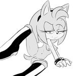 2015 amy_rose anthro breasts female greyscale hearlesssoul hedgehog looking_at_viewer lying mammal monochrome navel nipples nude on_side pussy ring solo sonic_(series) spread_legs spreading 