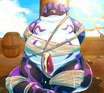  big_penis blush bound chiro_(artist) chubby fish male marine overweight penis precum shark ship solo unknown_character wet 