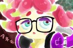  anemone annie_(splatoon) blue_eyes eyewear female glasses headphones painting splatoon video_games 