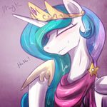  2015 blush clothed clothing dragk equine eyes_closed female feral friendship_is_magic hair horn laugh long_hair mammal multicolored_hair my_little_pony princess_celestia_(mlp) smile solo unicorn 