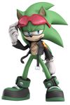  archie_comics blue_eyes elesis_knight_(artist) eyewear fur green_fur official_art scar scourge_the_hedgehog solo sonic_(series) sunglasses 