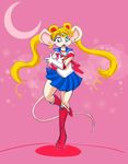  anthro blonde_hair blue_eyes boots clothing hair mammal mouse pleated_skirt rodent sailor_moon skirt solo tgwonder 
