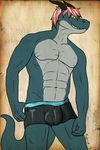  abs boxers bulge clothing dragon hair horn male muscles pinup pose rodrick-dragon solo toned underwear 