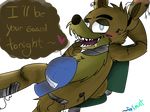  animatronic blush censored chair covering drooling five_nights_at_freddy&#039;s fur gold_fur hat machine mechanical open_mouth robot saliva smirk solo springtrap_(fnaf) teeth text tongue video_games 