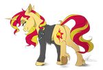  2015 alpha_channel butt cutie_mark dennybutt equestria_girls equine female feral friendship_is_magic hair horn mammal my_little_pony solo sunset_shimmer_(eg) two_tone_hair unicorn 