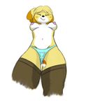  animal_crossing bikini blush breasts bulge butt canine carnivorousvixen clothing dog fox fur isabelle_(animal_crossing) legwear macro mammal nintendo nipples panties smile socks stockings stuck swimsuit trapped underwear vaginal video_games white_fur x3 