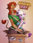  anthro big_breasts blue_eyes breasts cardboard_box comic diamond_(character) duo equine female female/female giraffe hair hug kadath mammal moving_day puzzle_(character) red_hair zebra 