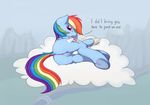  2015 anus book butt cloud cutie_mark english_text equine female feral friendship_is_magic hair looking_at_viewer lying mammal mcsadat multicolored_hair my_little_pony on_side outside pegasus pussy rainbow_dash_(mlp) rainbow_hair rear_view sky solo text underhoof wings 