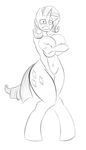  2015 anthro anthrofied big_breasts blush breasts covering covering_self cutie_mark embarrassed equine female friendship_is_magic hair horn huge_breasts jrvanesbroek mammal my_little_pony navel nude rarity_(mlp) sketch solo unicorn wide_hips 